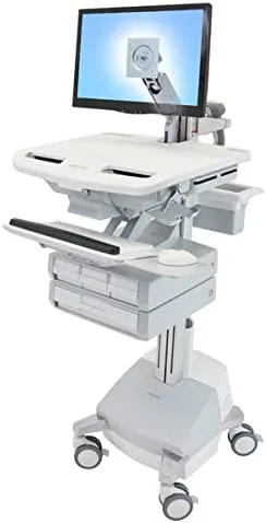 Ergotron StyleView Aluminio, Gris, Blanco Panel plano Carro multimedia