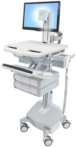 Ergotron StyleView Aluminio, Gris, Blanco Panel plano Carro multimedia