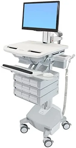 Ergotron StyleView Aluminio, Gris, Blanco Panel plano Carro multimedia