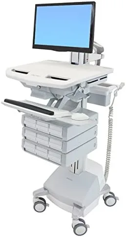 Ergotron StyleView Aluminio, Gris, Blanco Panel plano Carro multimedia