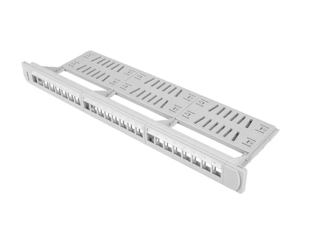 Lanberg Keystone Patch Panel 19'' with Organizer, 24 Port 1U, Grey
