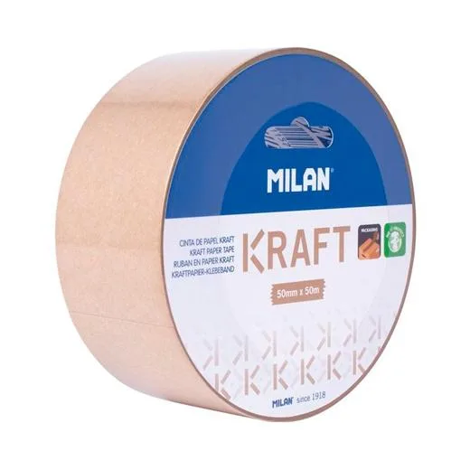 Milan cinta adhesiva rollo 50mm x 50m papel kraft