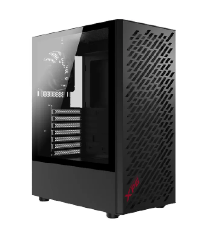 XPG Valor Air - Caja compacta para PC ATX Midi Tower (Panel Frontal de Malla magnética con diseño de patrón de Tallado aerodinámico, Filtro de Polvo extraíble, Ventiladores de 4 x 120 mm instalados,