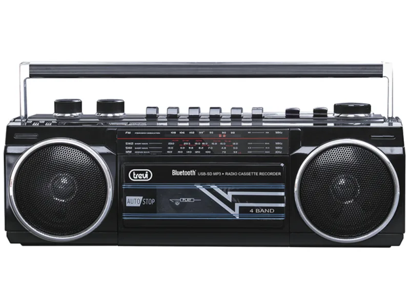 Trevi RR 501 BT estéreo Boombox Altavoz portátil Bluetooth, USB, SD, MP3, Negro