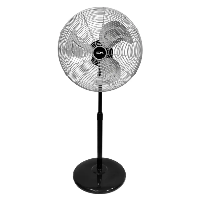 EDM Ventilador de Pie Negro Mate 80 W Ø 50 cm Industrial