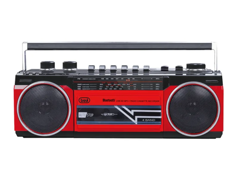 GRABADORA DE Radio Cassette con Bluetooth TREVI RR 501 BT Rojo