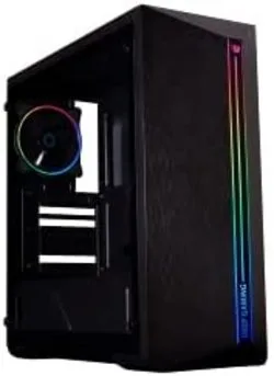 DeepGaming DGC-A200 - Caja PC Gaming ATX/microATX, Ventana Lateral de Cristal Templado, Iluminación A-RGB, Compatible con Refrigeración Líquida PC. Color Negro