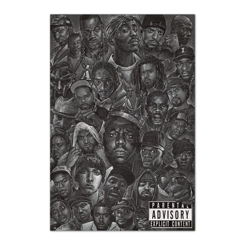 Grupo Erik Póster Hip Hop All Star - Lamina decorativa Hip Hop/Póster Producto con licencia oficial
