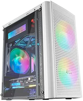 Mars Gaming MC300W Caja PC Micro ATX Cristal Templado 3xVentilador FRGB Blanco