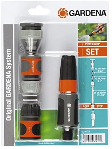 Gardena 18291-20 pistola de pulverización de agua o boquilla Boquilla de lavado Negro, Gris, Naranja, Plata