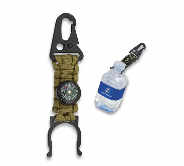 Paracord Barbaric color coyote Para Botellas Con Brujula de 13.5 cm