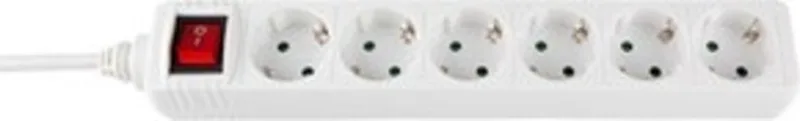 Base Multiple 6 Enchufes Interruptor Cable 3m BLANCO