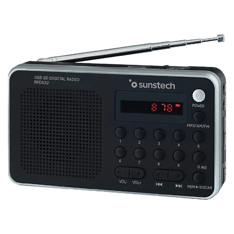 Sunstech RPDS32SL - Radio digital portátil, color plateado