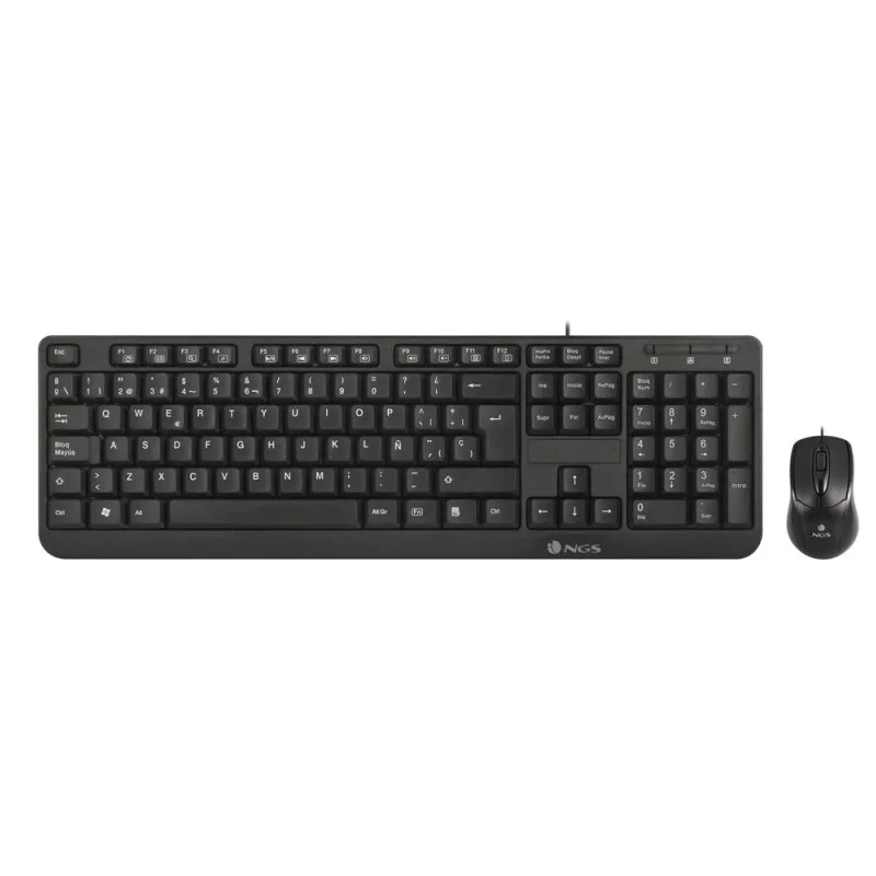 Ngs cocoa pack usb teclado multimedia + raton 1000dpi 3 botones - uso ambidiestro - french - color negro
