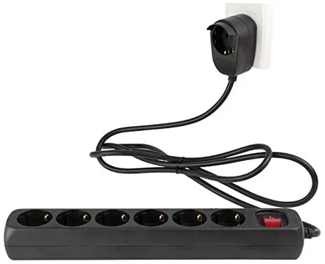 REV 0012692514 base múltiple 2 m 7 salidas AC Interior Negro