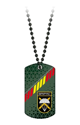 Chapa Militar Bripac. Con Cadena. 3d