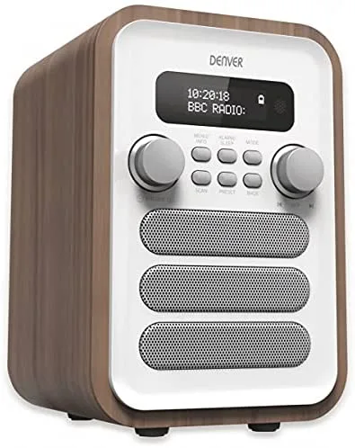 Radio Digital Dab+ y FM. Denver DAB-48WHITE. Radio Despertador. Conexión Bluetooth. Volumen: 2,5 W. Mando a Distancia Incluido. Blanco