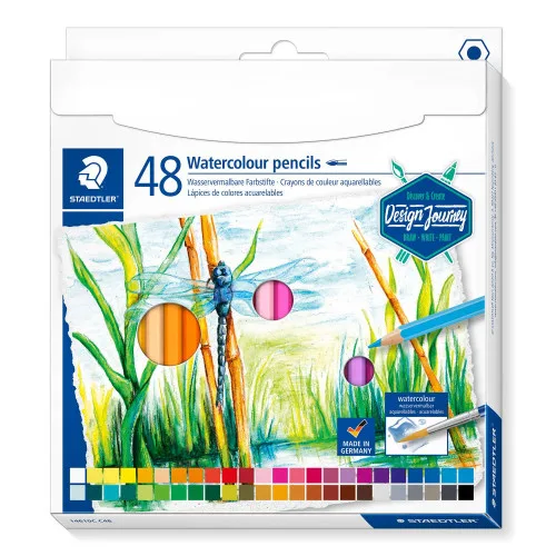 STAEDTLER 14610C C48 Design Journey. Caja con 48 lápices acuarelables de colores surtidos.