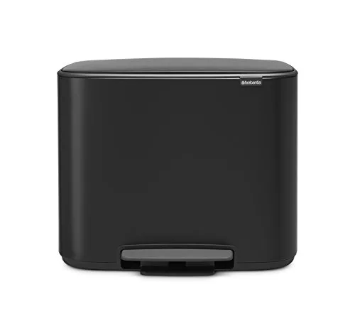 Brabantia - 121104 - Poubelle Bo Pedal Bin, 3 x 11 litres, Noir mat
