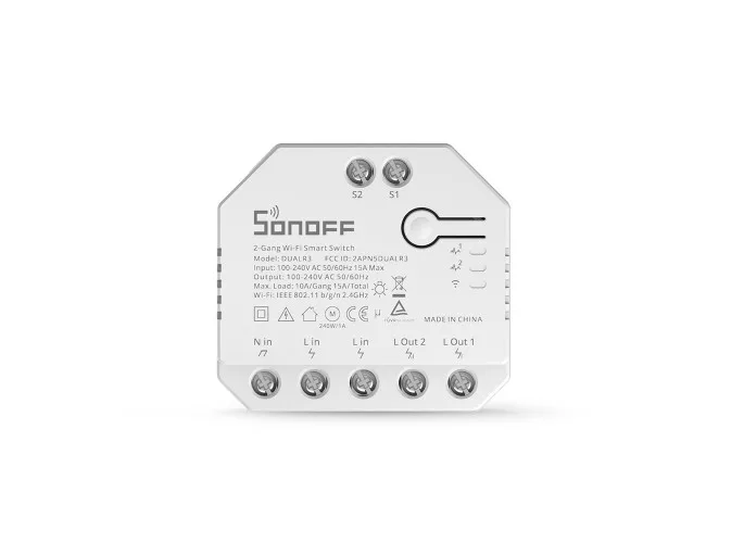 Sonoff Dual R3 Inalámbrico y alámbrico Blanco