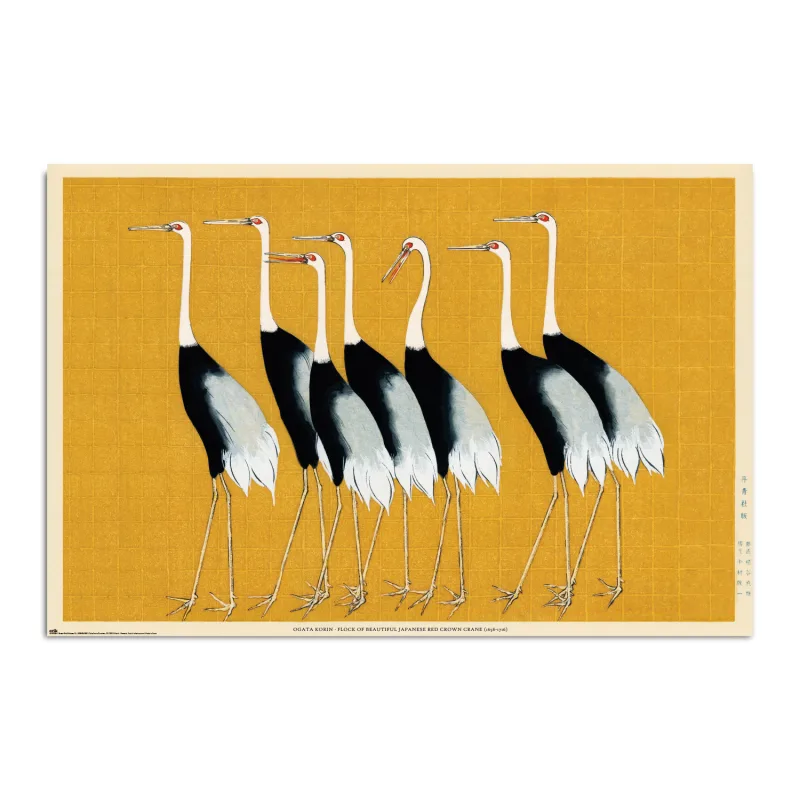 Grupo Erik Póster Flock of beautiful japanese red crown crane By O.Korin - Lamina decorativa/Póster Producto con licencia oficial