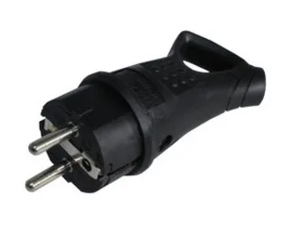 Clavija Eléctrica Aerea Hembra Schuko Goma A Dedo Negra 16a Dh 36.046/d