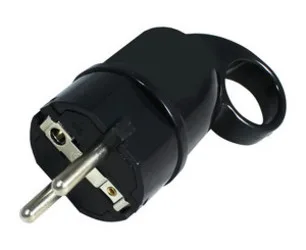 Clavija Macho Schuko A Dedo 16a/250vac Negra Dh 36.039/d/n