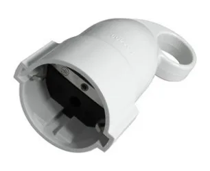 Clavija Hembra Aerea Schuko A Dedo Blanca 16a/250vac Dh 36.040/d/b