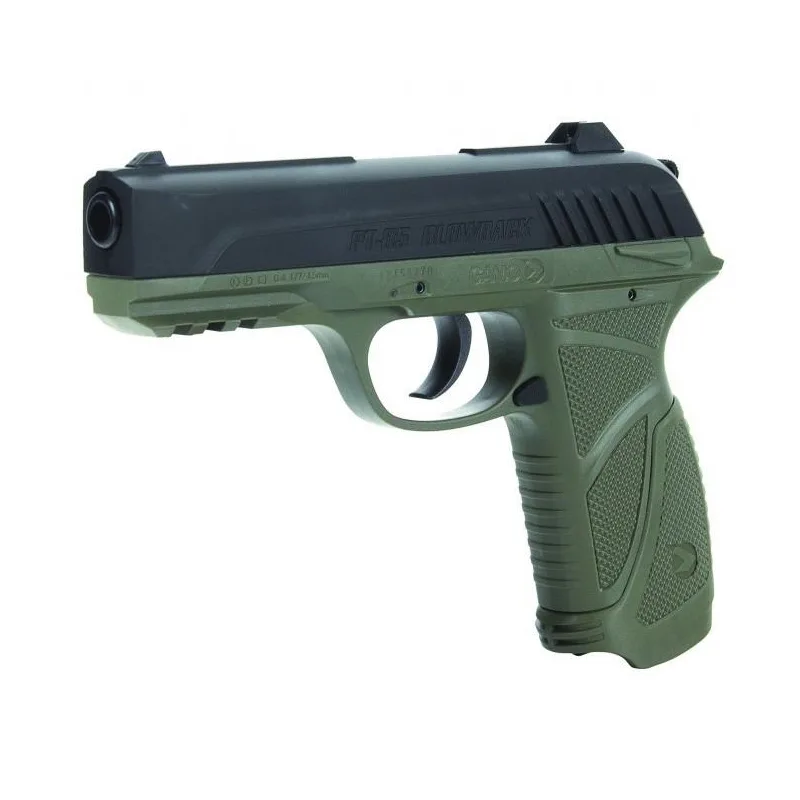 Pistola Gamo CO2 PT-85 Blowback Olive, color verde y negro, 138 m/s, gatillo de doble acción, calibre 4,5 mm, 6111381