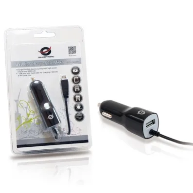 Cargador de pared conceptronic usb 5v para coche 1 puerto usb + cable micro usb 14/24v 2a 1205451