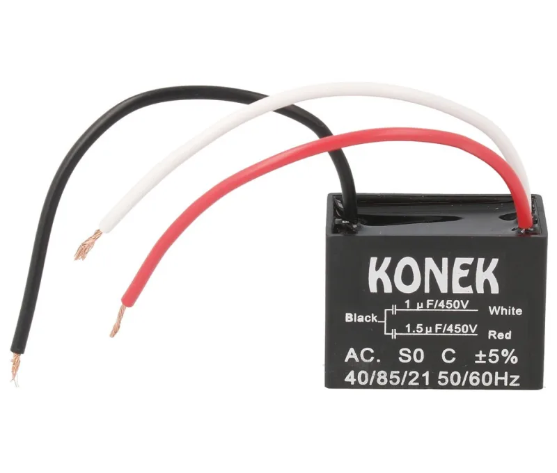 Condensador Motor Ventilador 1+1,5uf 450vac 3 Cables Cmvd001