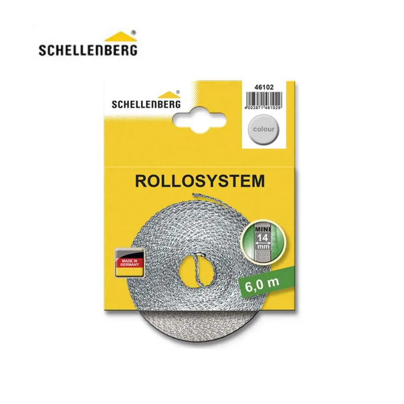 Schellenberg 46102 Cinta de persiana (14 mm de ancho, 6 m) color gris