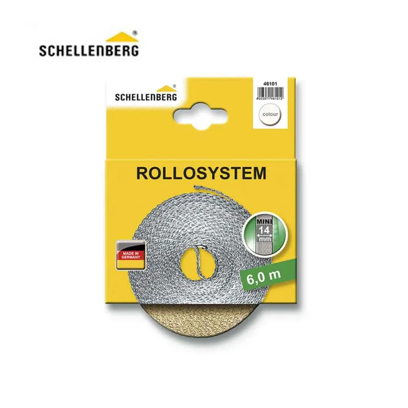 Schellenberg 46101 Cinta de persiana, 14 mm de Ancho, 6 m, Color Beige