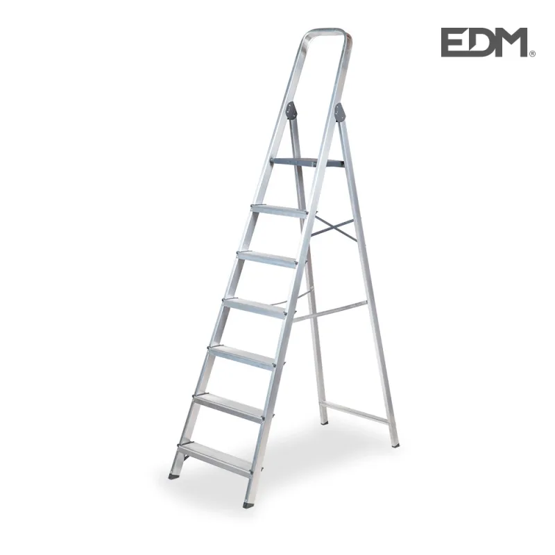 EDM 75056 Escalera Domestica Aluminio 7 Peldaños, Multicolor