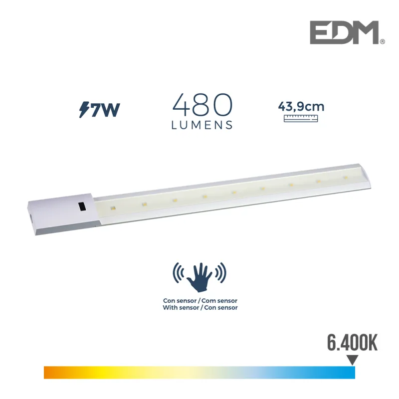 Lámpara de Techo EDM LED 7 W Gris Aluminio (6400K)