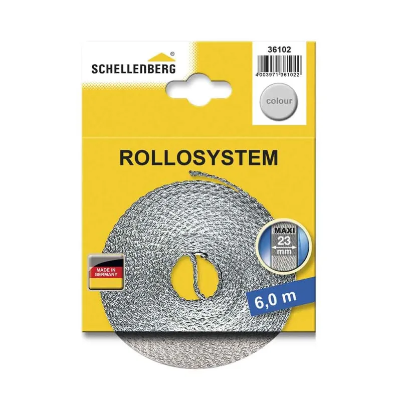 Schellenberg Cinta de persiana MAXI (23 mm de ancho, 6 m), color gris