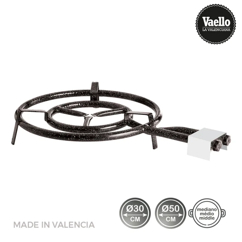 VAELLO QUEMADOR GAS BUTANO/PROPANO Ø50CM 2 FUEGOS