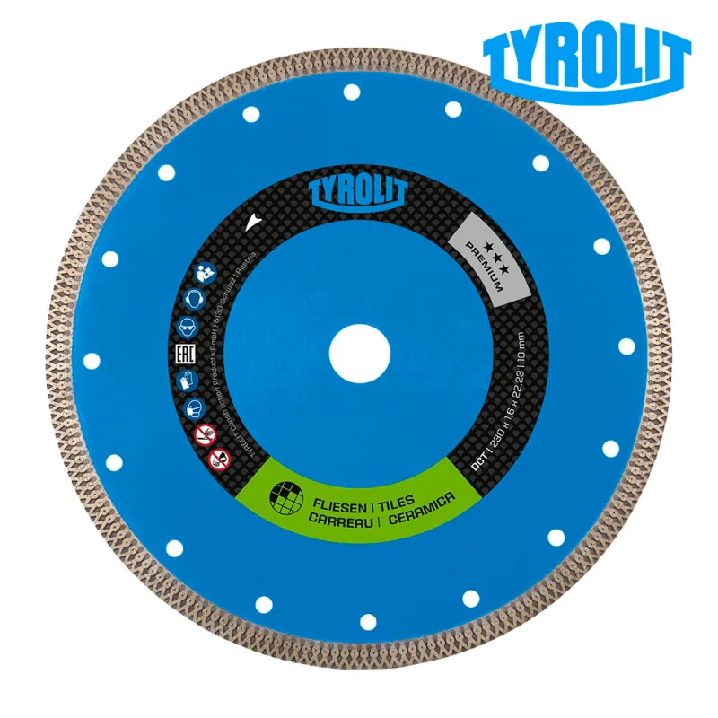 Tyrolit 639560 Premium Sierras Para Corte En Seco, 125X1.2X22.23 Mm Dimensiones, 10 Altura De Segmento, 1A1R