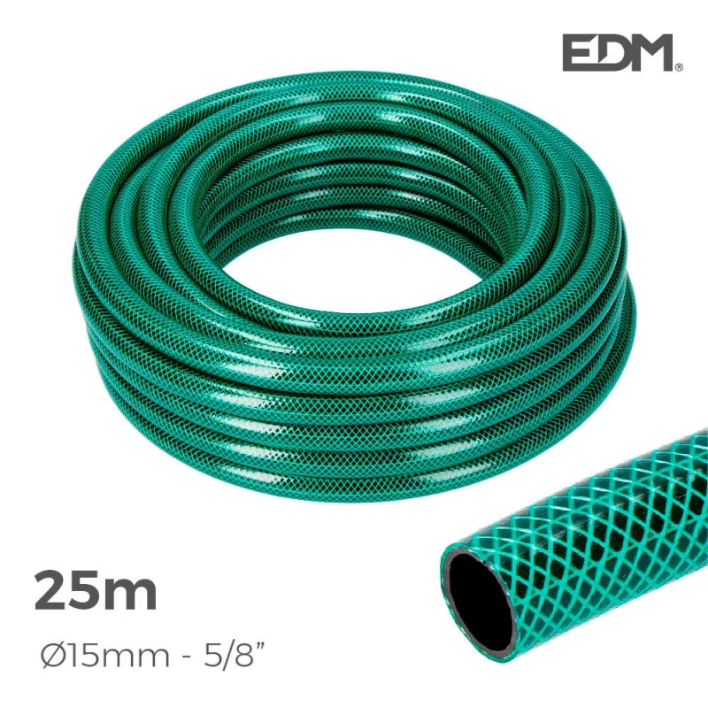 Manguera jardin basic line ø interior 15mm ø exterior 20mm (5/8) - rollo 25mts edm