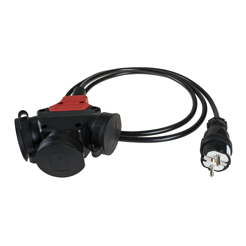 Solera 5586COB - Prolongador con Clavija bipolar con T/T lateral 16A y 250V~con cable 3G1,5mm.