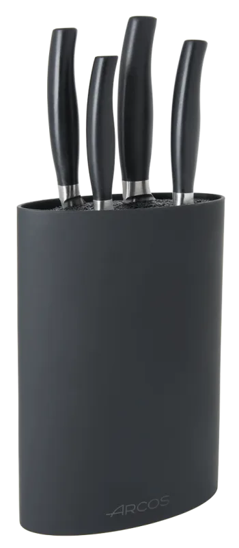 Arcos Juego de cuchillos de cocina de 4 pzas de la Serie clara + taco de soporte