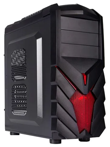 Black Lion PG1137 carcasa de ordenador Midi Tower Negro, Rojo
