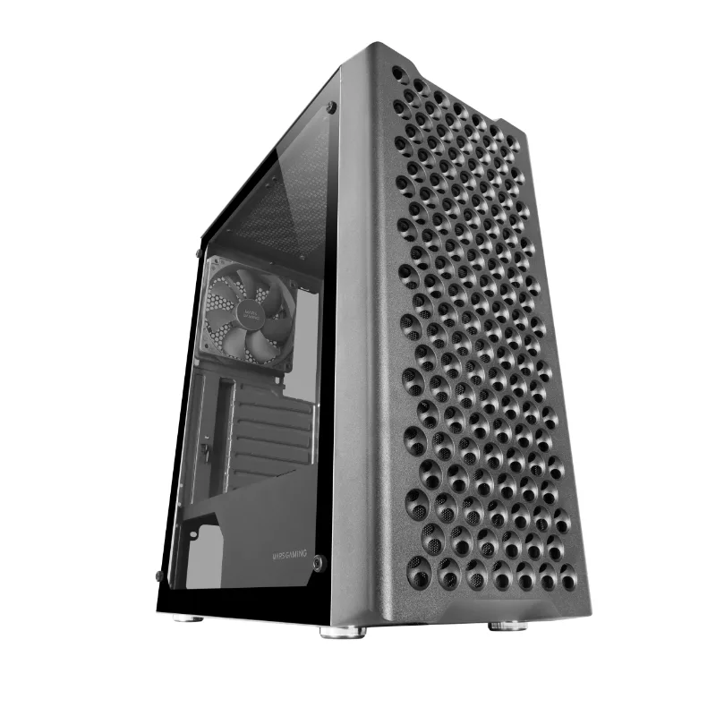 Mars Gaming MC-iPRO, Caja Profesional ATX, Rejilla Frontal de Malla 3D, Ventana Lateral Cristal Templado, Ventilador FDB Ultrasilencioso 12cm, Caja PC con Soporte Refrigeración Líquida, Negro