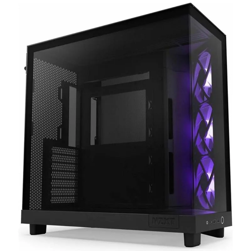 Caja atx semitorre nzxt h6 flow rgb negra cristal tintado cc-h61fb-r1