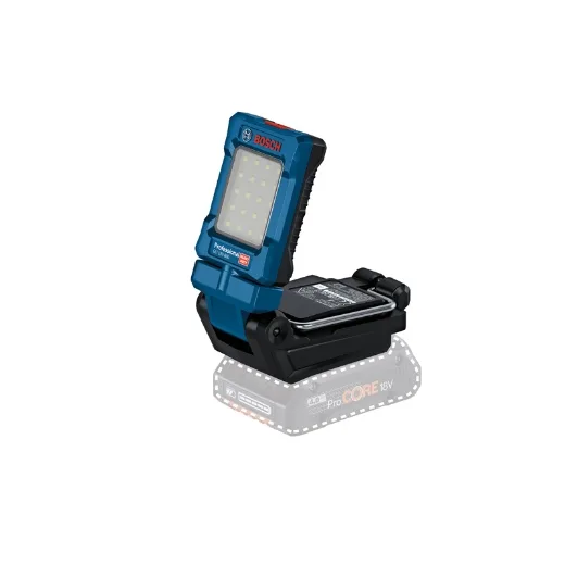 Bosch Professional 18V System linterna a batería GLI 18V-800 (con 800 lúmenes, 20 LED, cabezal de luz con capacidad de giro de 360° y 180° de inclinación)