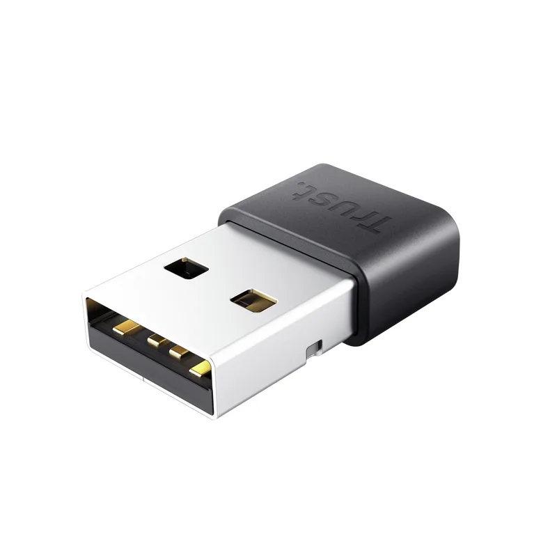 Trust Myna Adaptador Bluetooth 5.3 para PC, Velocidad de Transferencia 3 Mbps, Transmisor Dongle Alcance Inalámbrico 10 m, Mini Receptor Bluetooth USB para Ordenador, Portátil, Windows - Negro