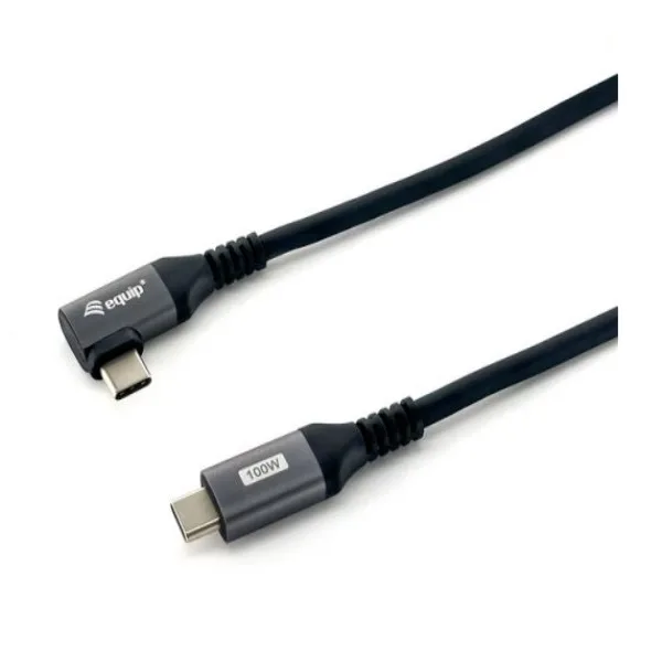 Equip 128892 - Cable USB 2.0 C a C (ángulo de 90°, M/M, 2,0 m, PD 100 W), color negro