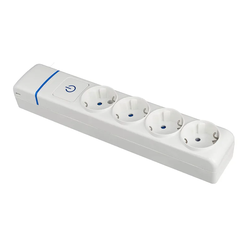 Base múltiple de 4 tomas 2p+t, 16a 250v con interruptor luminoso. 8004pil solera