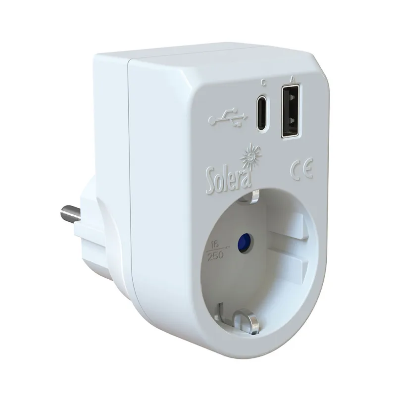 solera Adaptador para Enchufes 860usbac 250 V 16 A USB USB-C