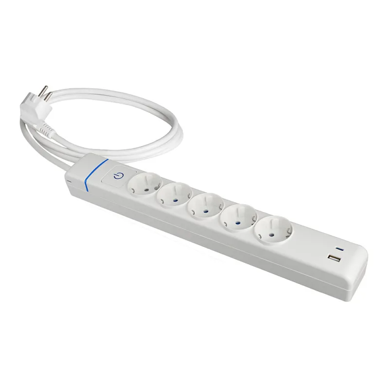 Solera Regleta Enchufes 5 Tomas con Interruptor 51ilac USB 250 V 16 A (1,5 m)
